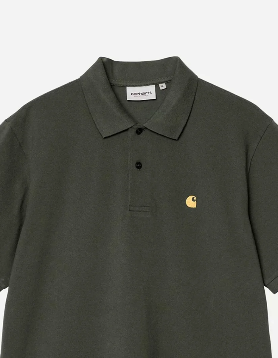 Polo CARHARTT WIP CHASE PIQUE - Leaf / Gold - Imagen 4