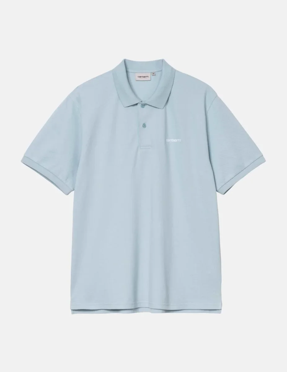 Polo CARHARTT WIP SCRIPT - Blue Fog / White - Imagen 4