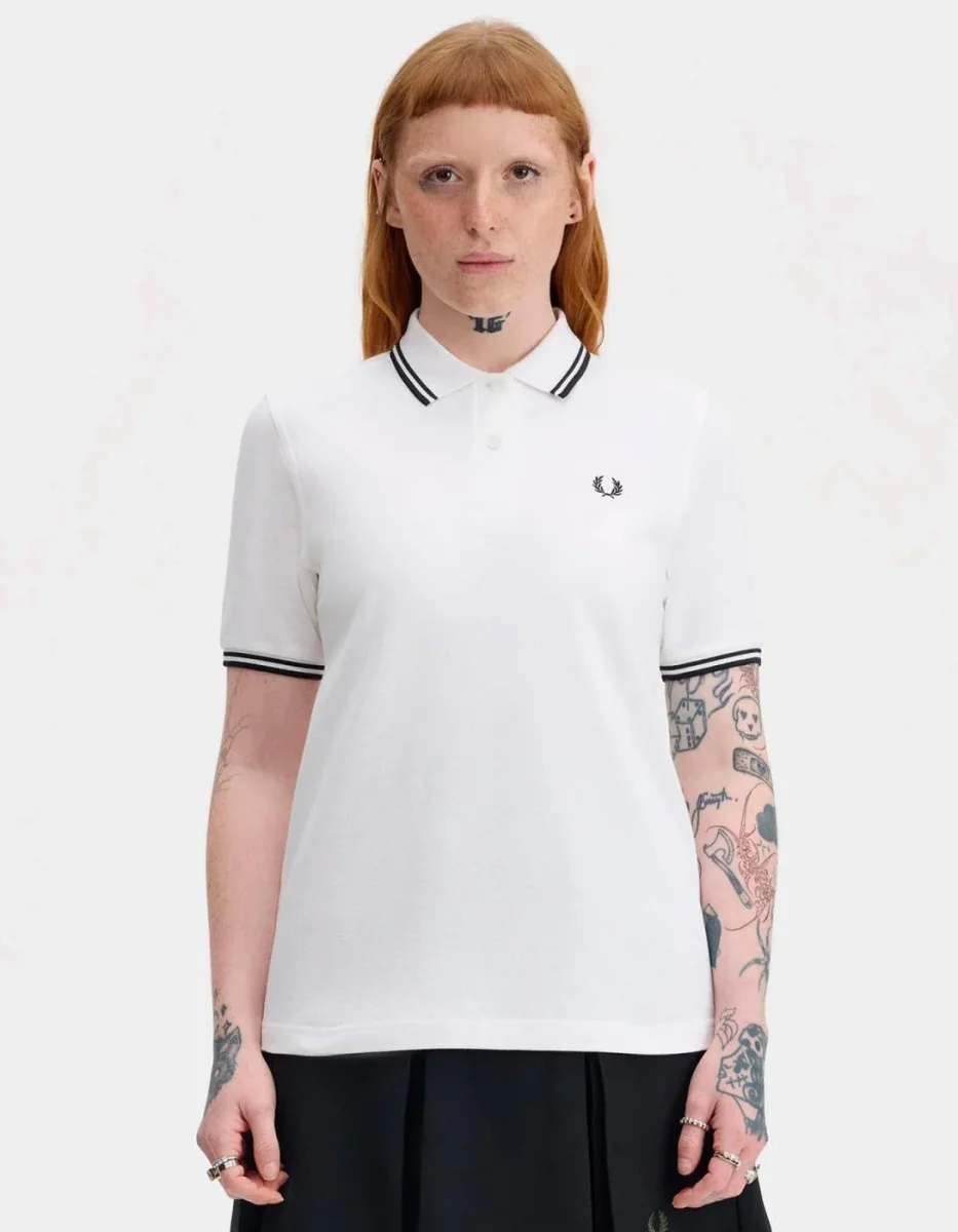 Polo FRED PERRY G3600 - White/Black - Imagen 2