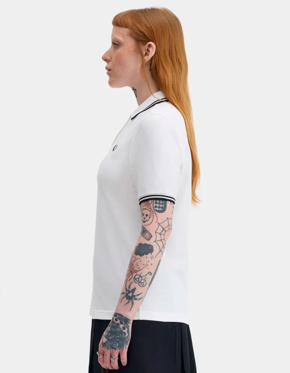 Polo FRED PERRY G3600 - White/Black - Imagen 3