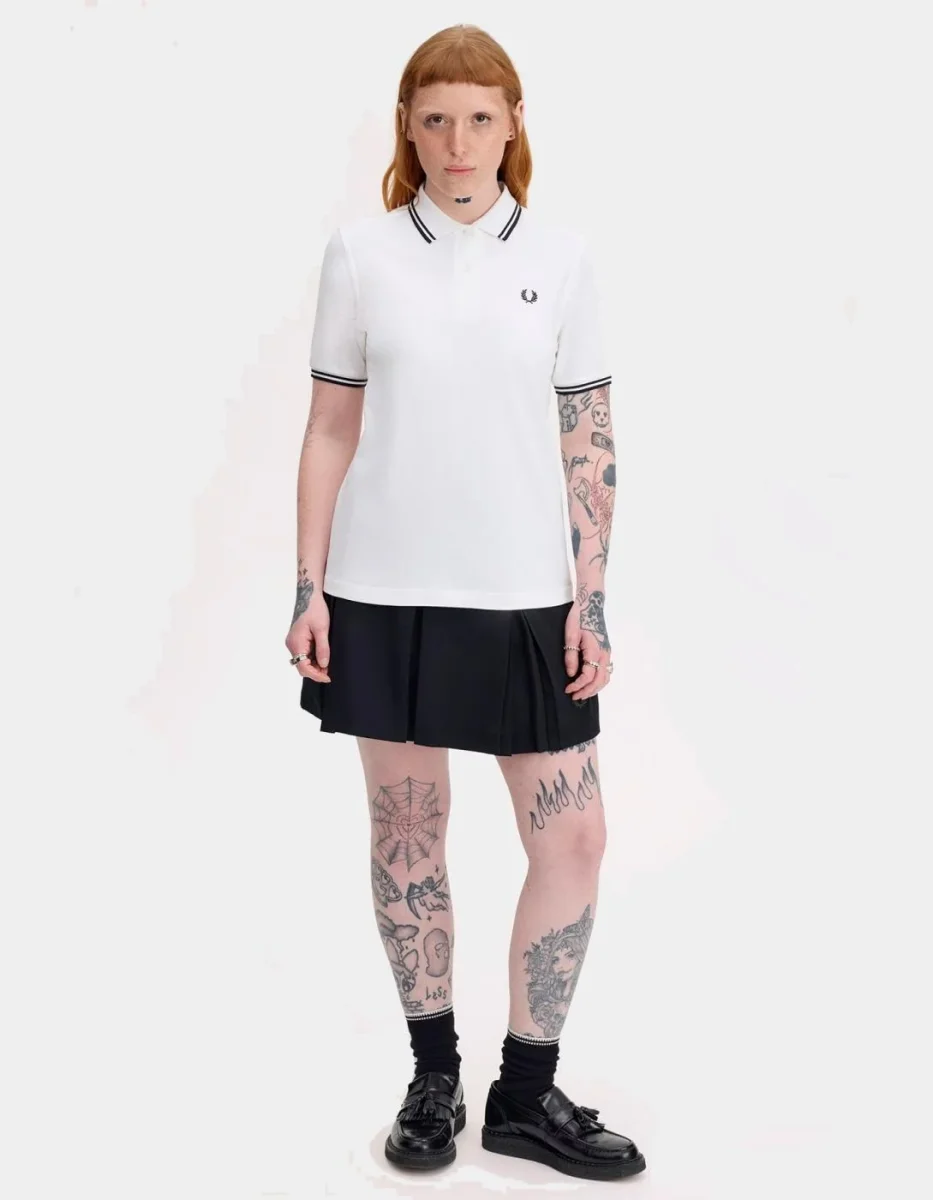 Polo FRED PERRY G3600 - White/Black - Imagen 4