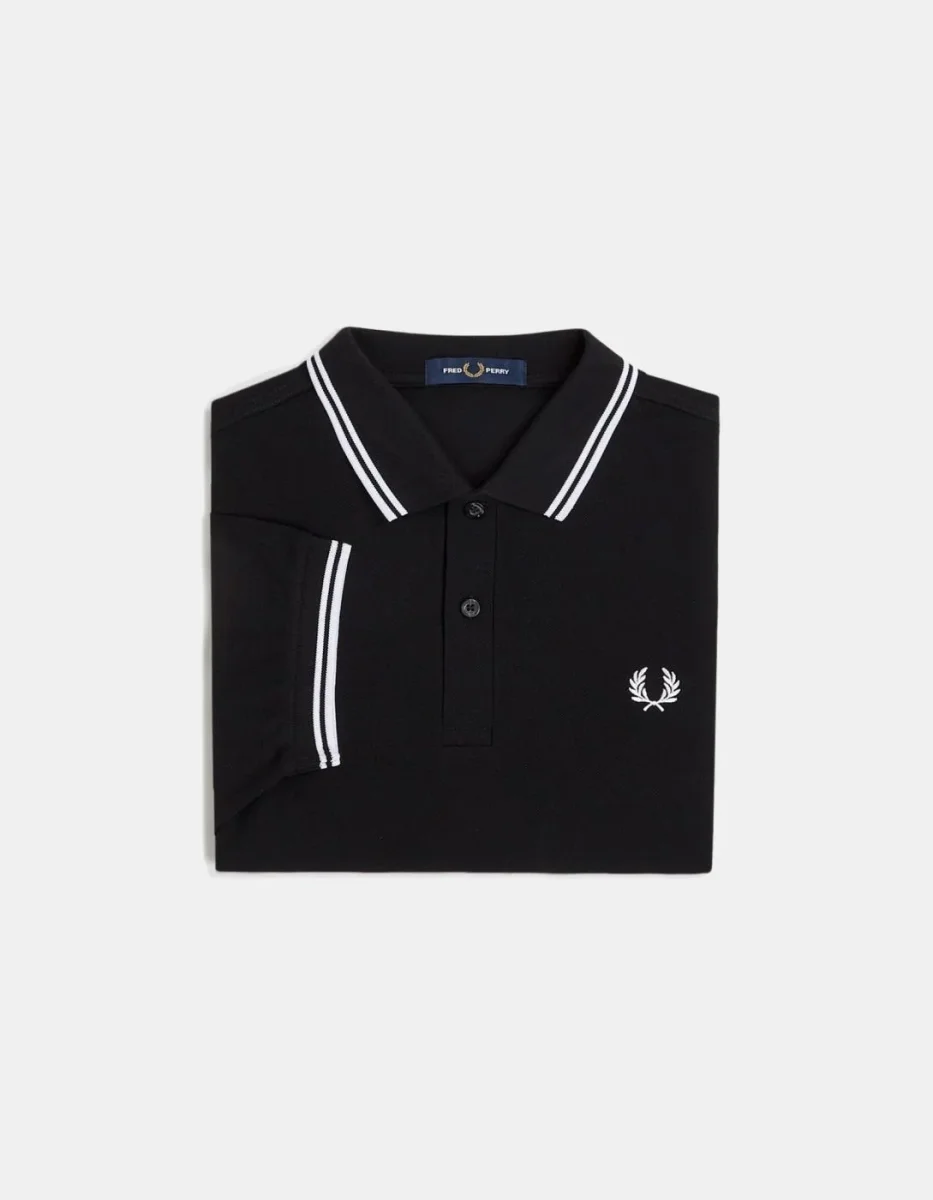 Polo FRED PERRY M3600 - Black/White/White - Imagen 7