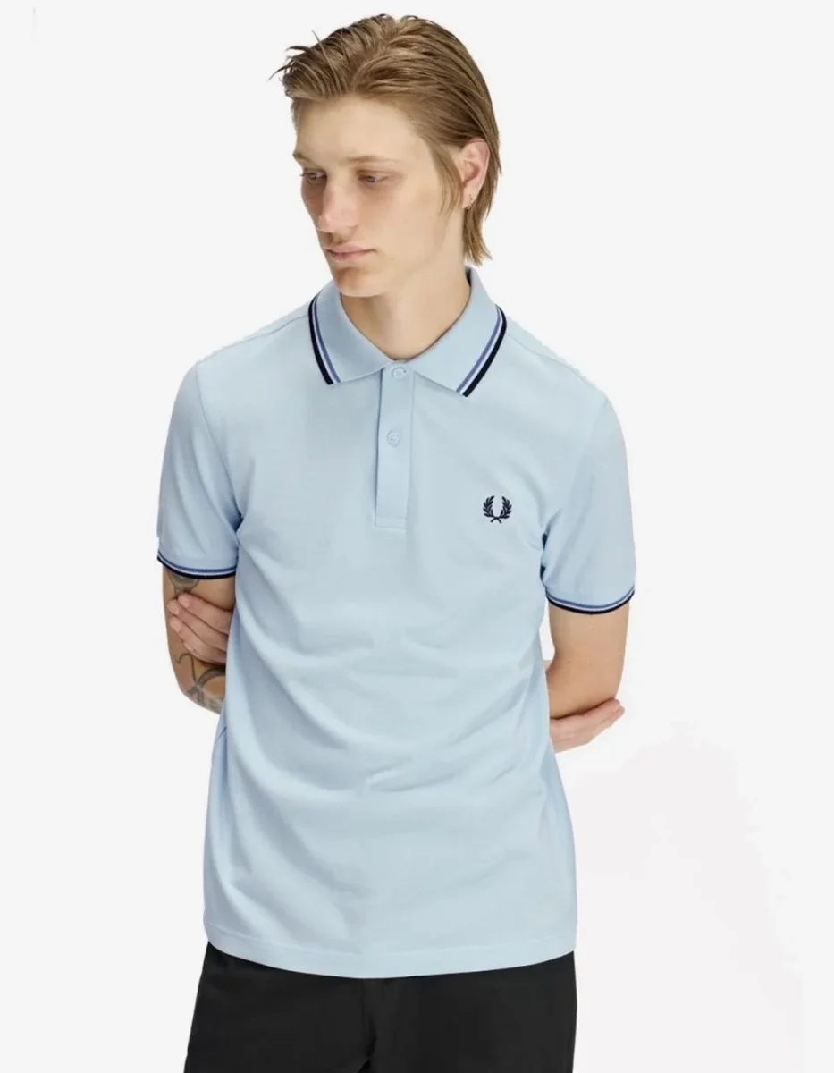 Polo FRED PERRY M3600 - Light Ice/Ace Blue/Navy - Imagen 2