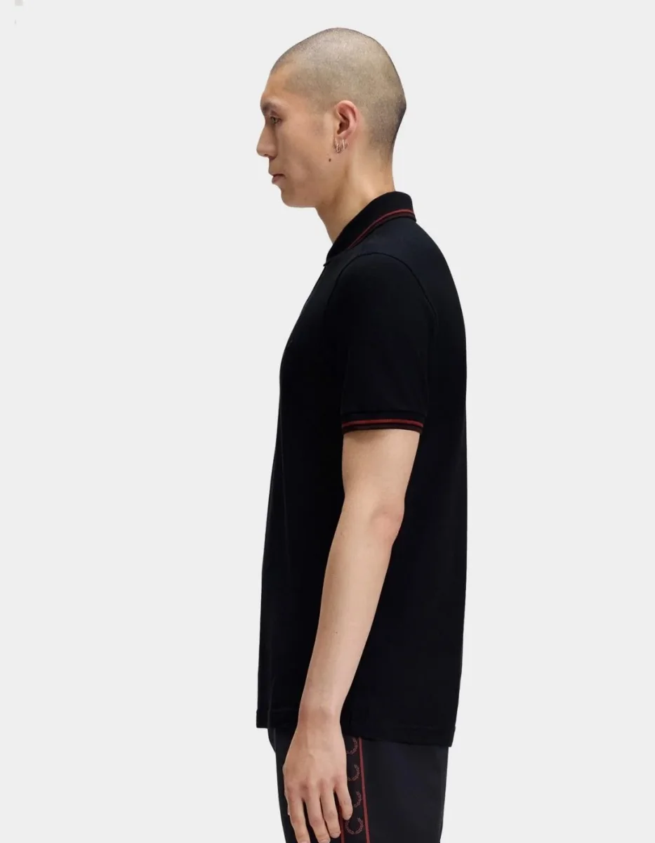 Polo FRED PERRY M3600 - Navy/Brandy/Rich Brown - Imagen 3