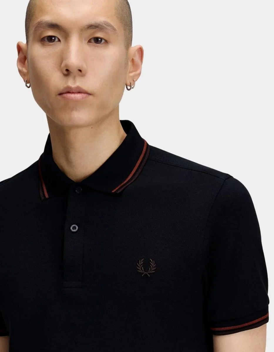 Polo FRED PERRY M3600 - Navy/Brandy/Rich Brown - Imagen 5