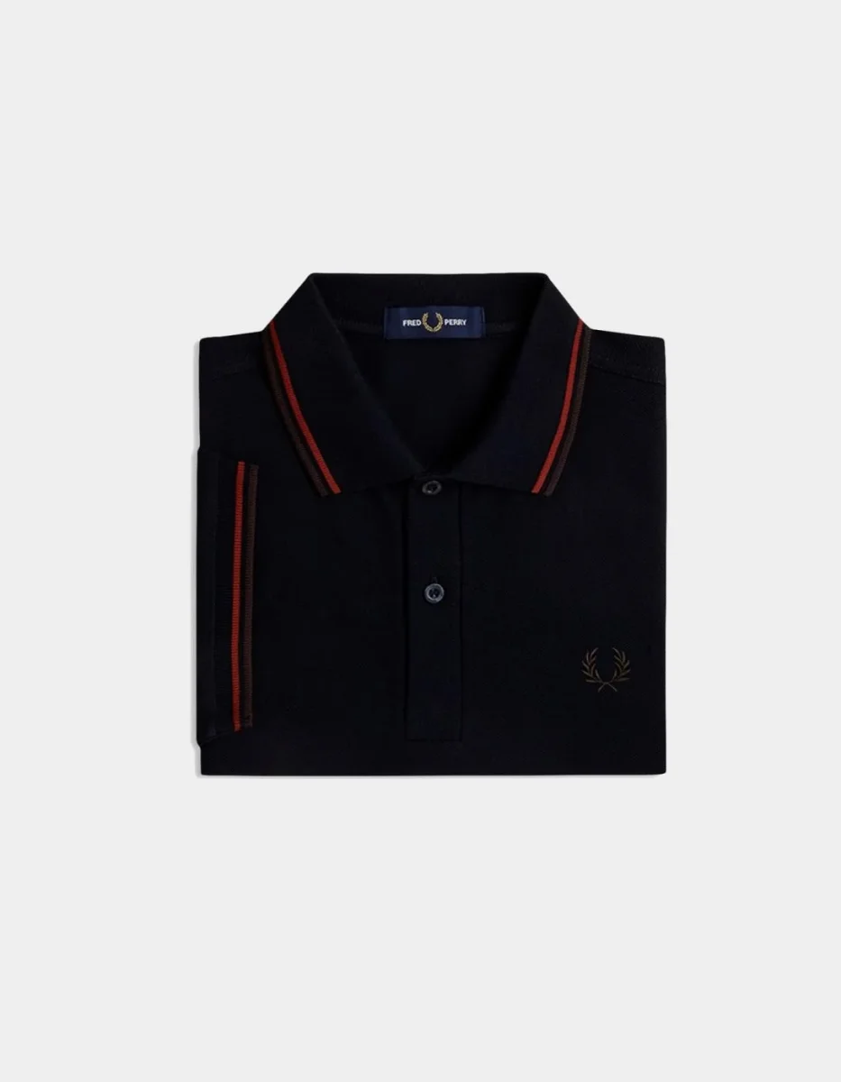 Polo FRED PERRY M3600 - Navy/Brandy/Rich Brown - Imagen 6