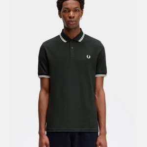 Polo FRED PERRY M3600 - Night Green/Snow White/Snow White