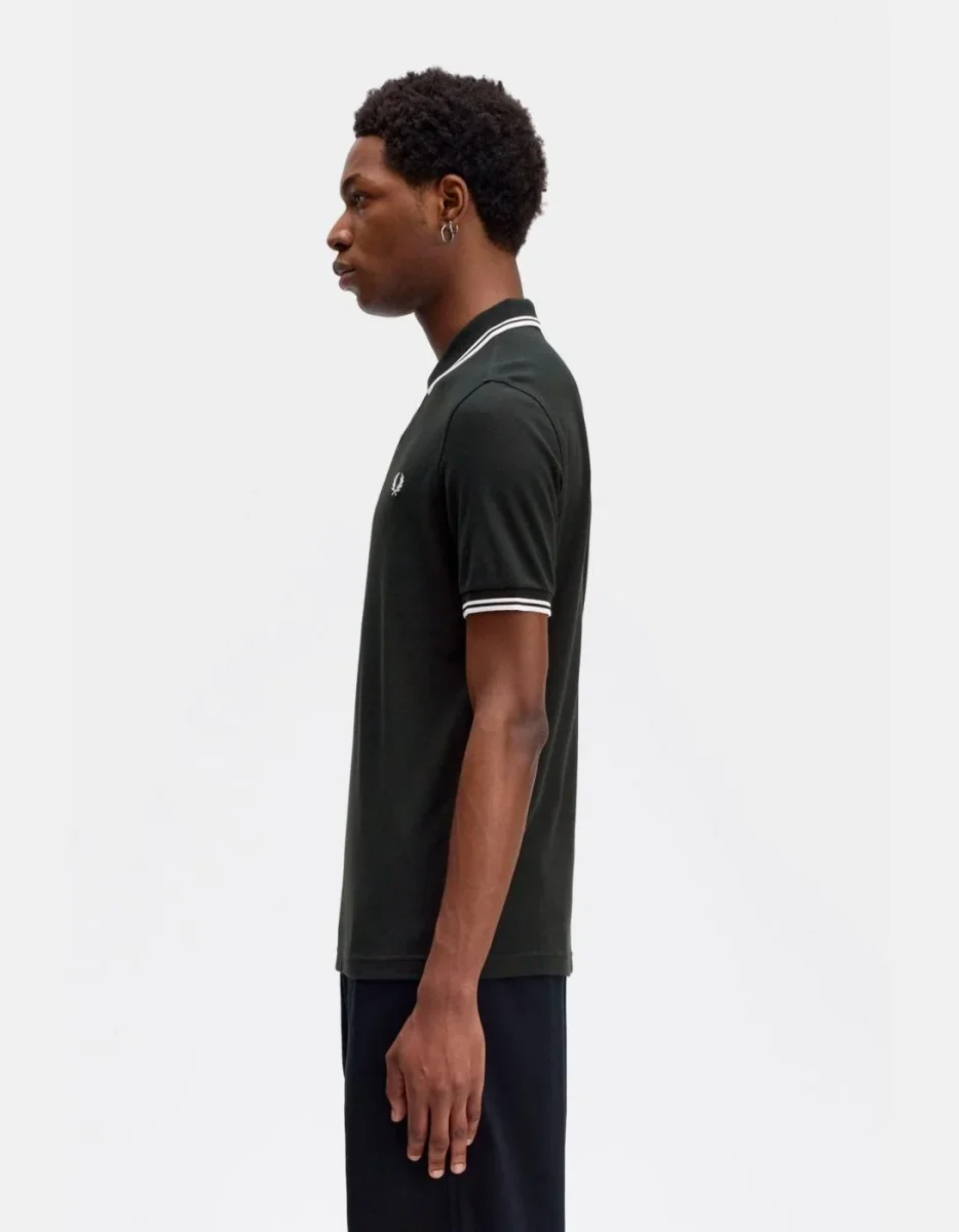 Polo FRED PERRY M3600 - Night Green/Snow White/Snow White - Imagen 3