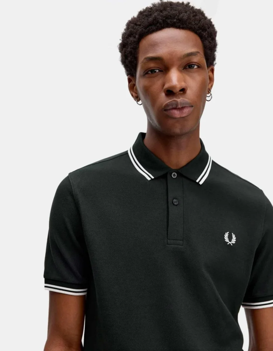 Polo FRED PERRY M3600 - Night Green/Snow White/Snow White - Imagen 5