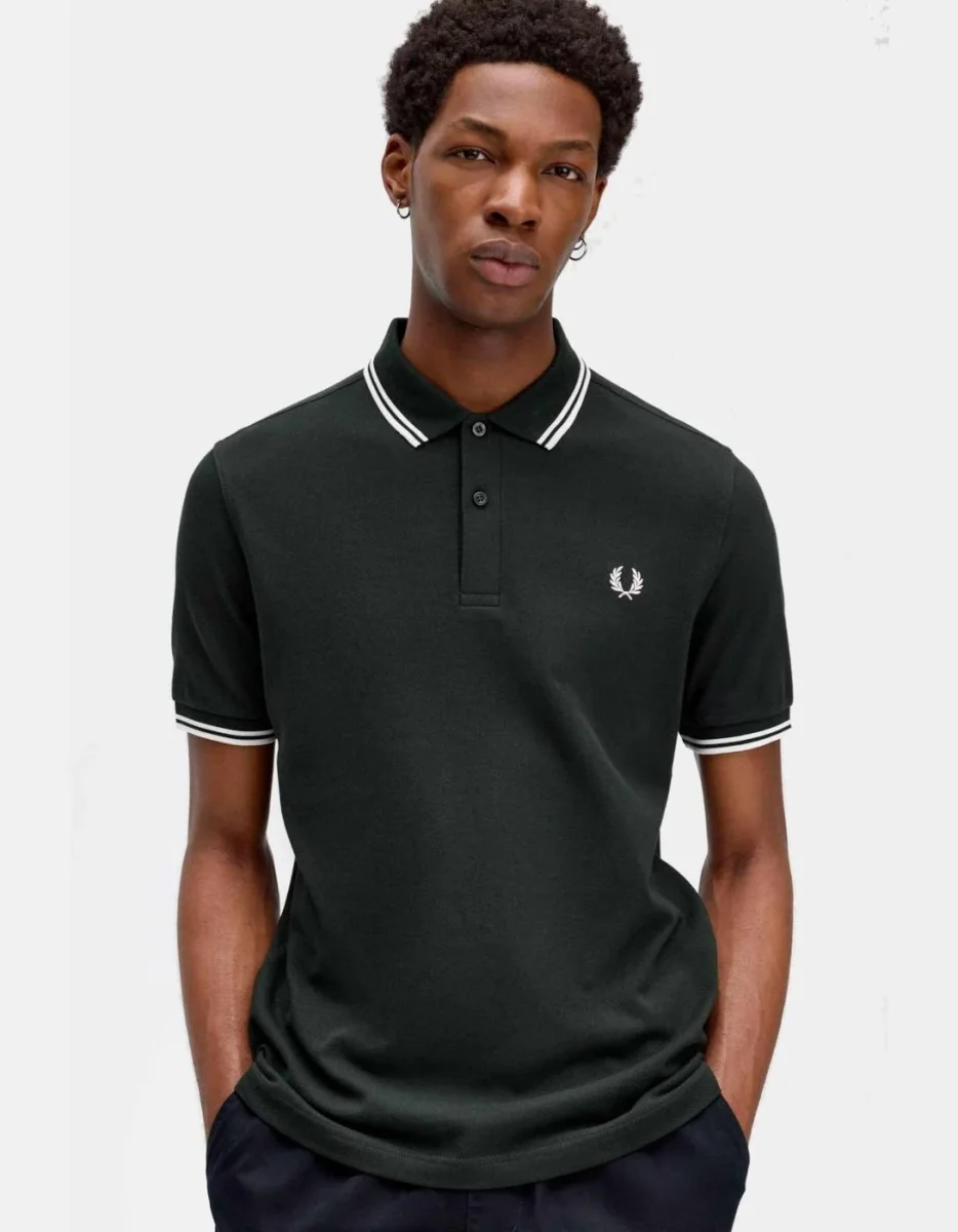 Polo FRED PERRY M3600 - Night Green/Snow White/Snow White - Imagen 6