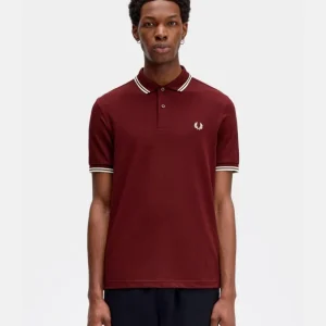 Polo FRED PERRY M3600 - Oxblood/Ecru/Ecru
