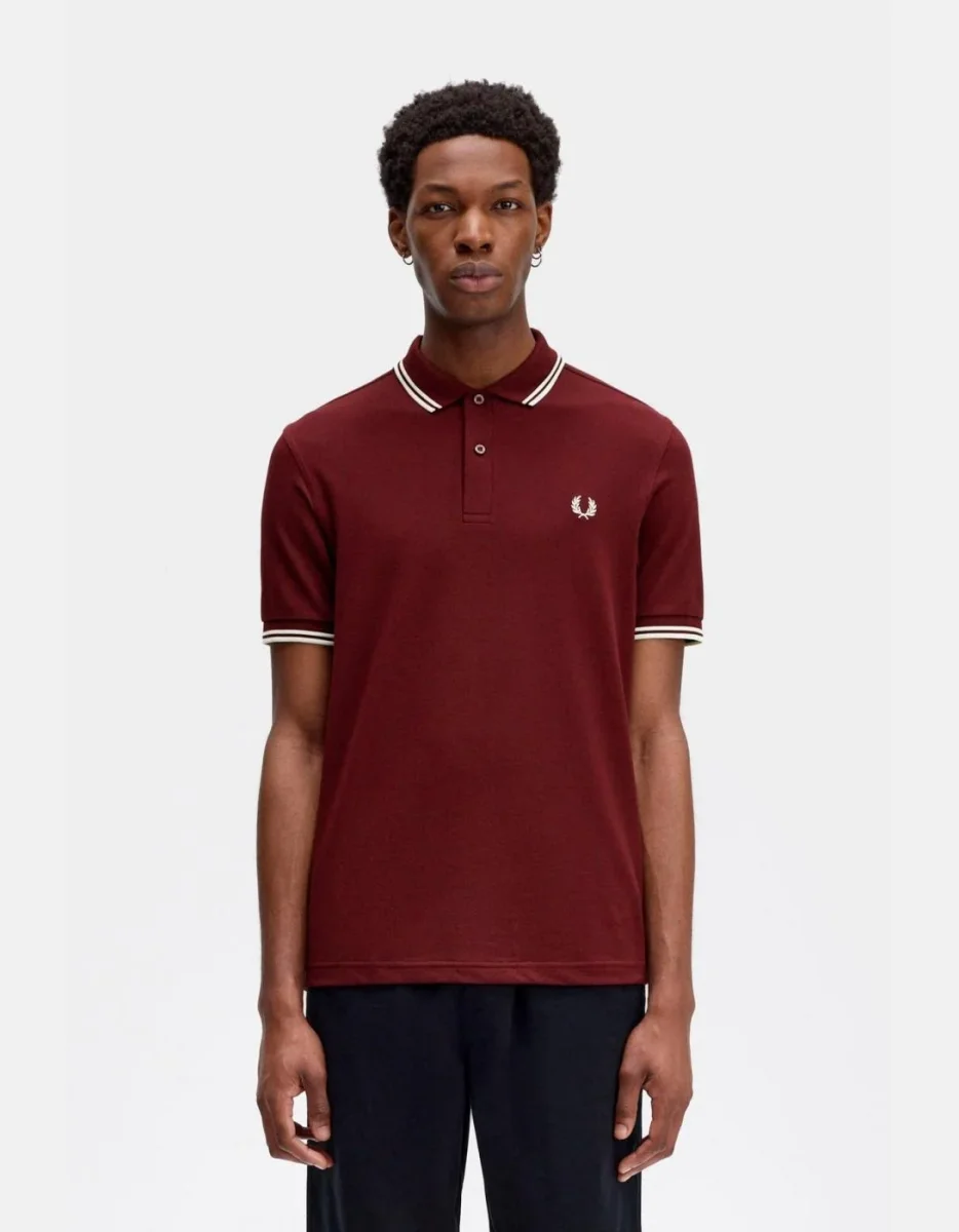 Polo FRED PERRY M3600 - Oxblood/Ecru/Ecru