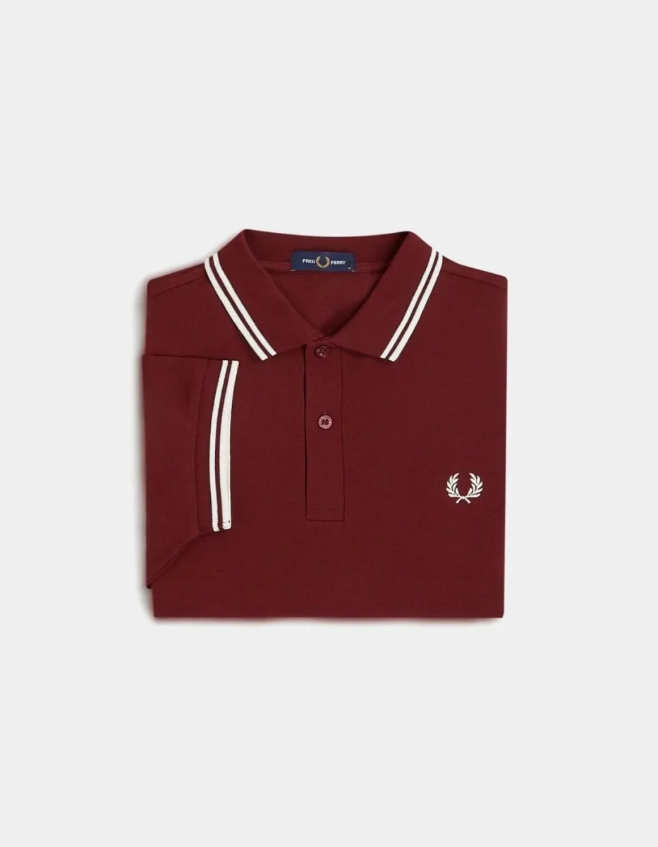 Polo FRED PERRY M3600 - Oxblood/Ecru/Ecru - Imagen 7