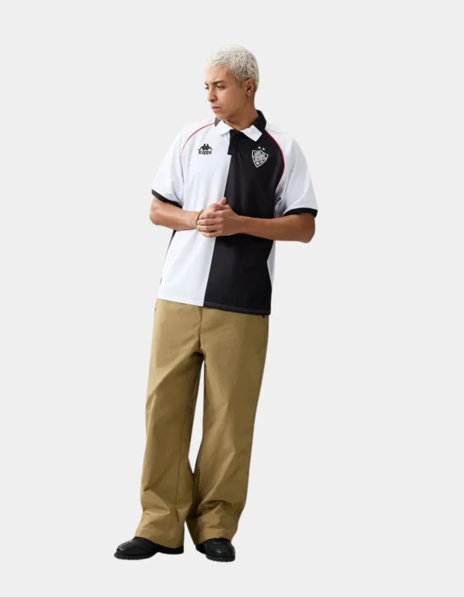 Polo KAPPA AUTHENTIC SOLIN - White/Black/Red Md Coral