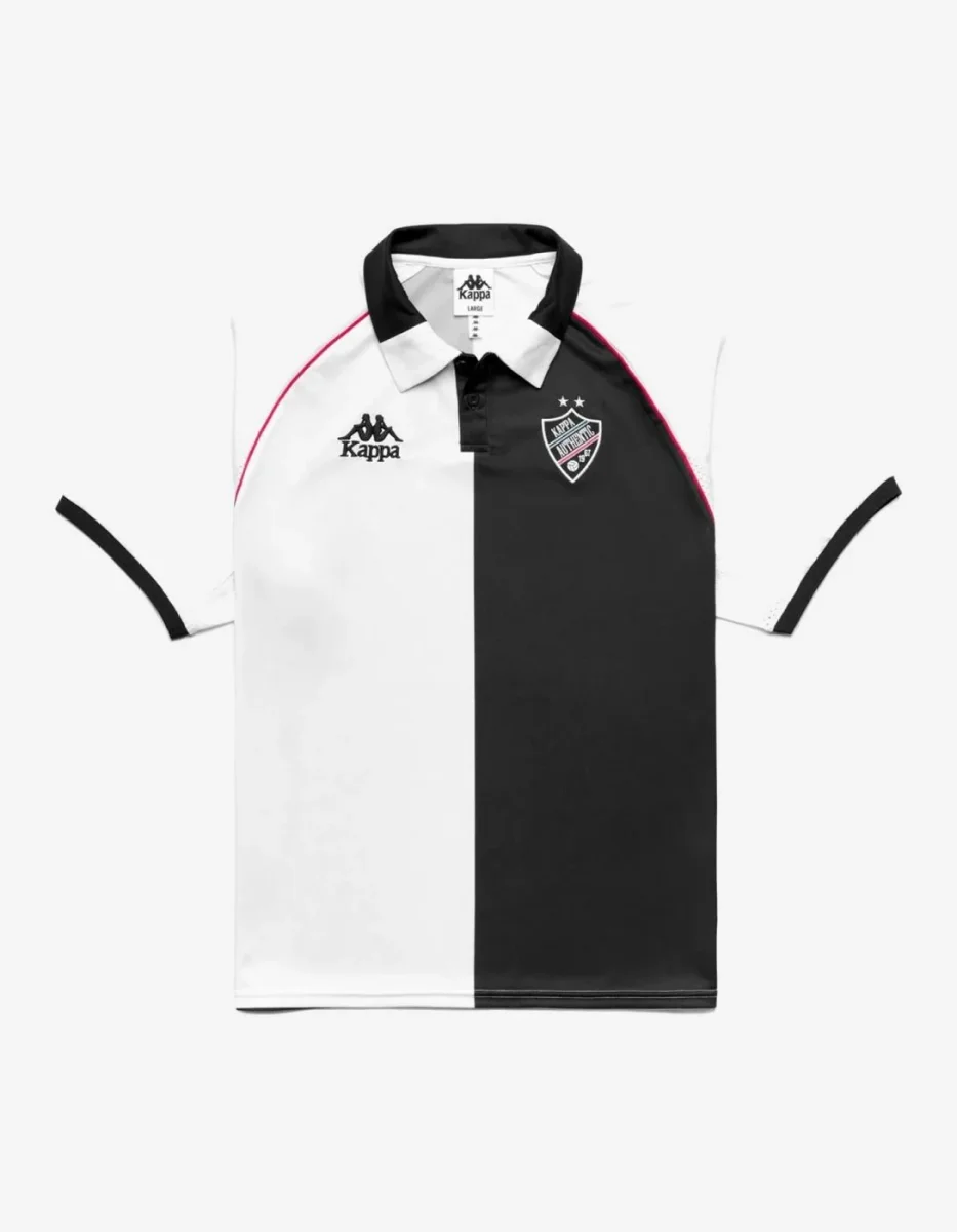 Polo KAPPA AUTHENTIC SOLIN - White/Black/Red Md Coral - Imagen 7
