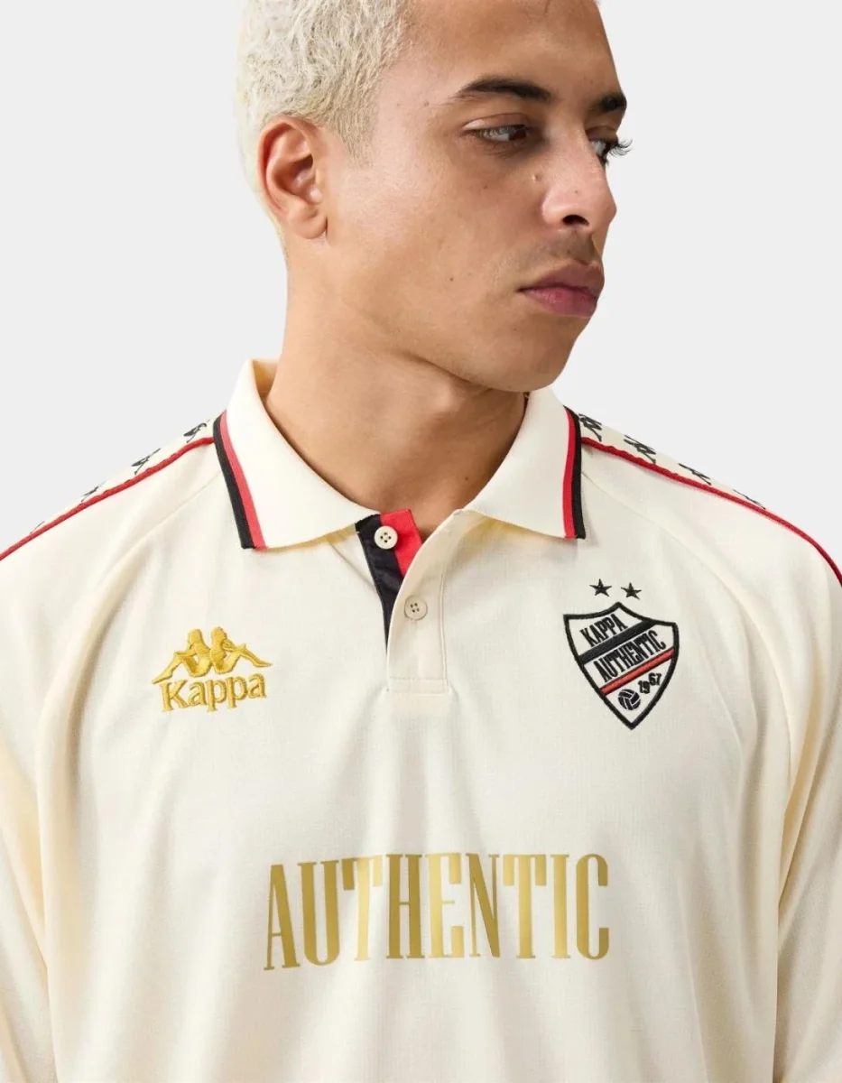 Polo KAPPA STAFEN - Beige Butter/Red Md Coral/Black - Imagen 4