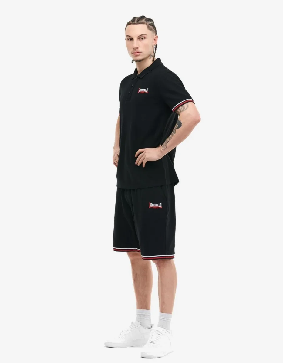 Polo LONSDALE CHILLINGHAM - Black/White/Red - Imagen 5
