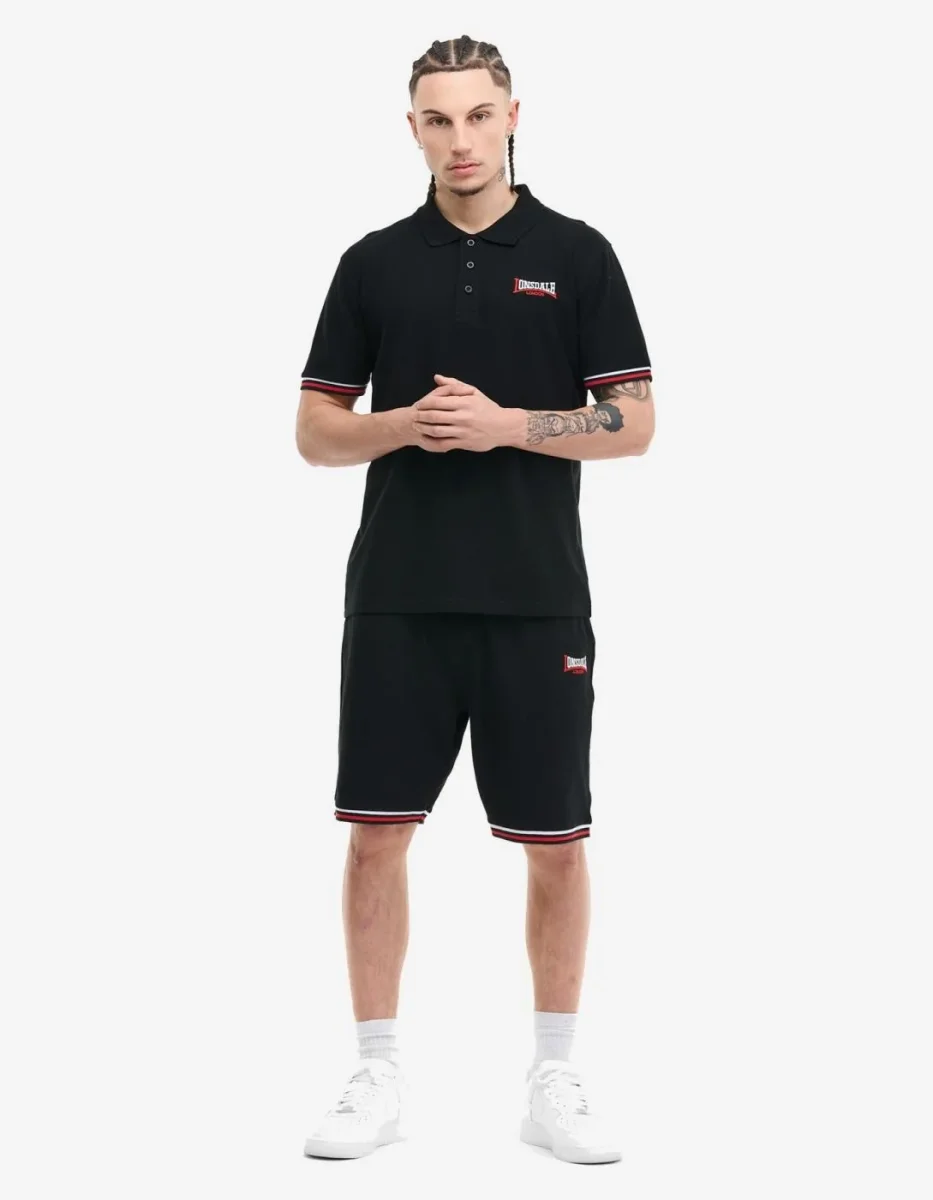 Polo LONSDALE CHILLINGHAM - Black/White/Red - Imagen 6