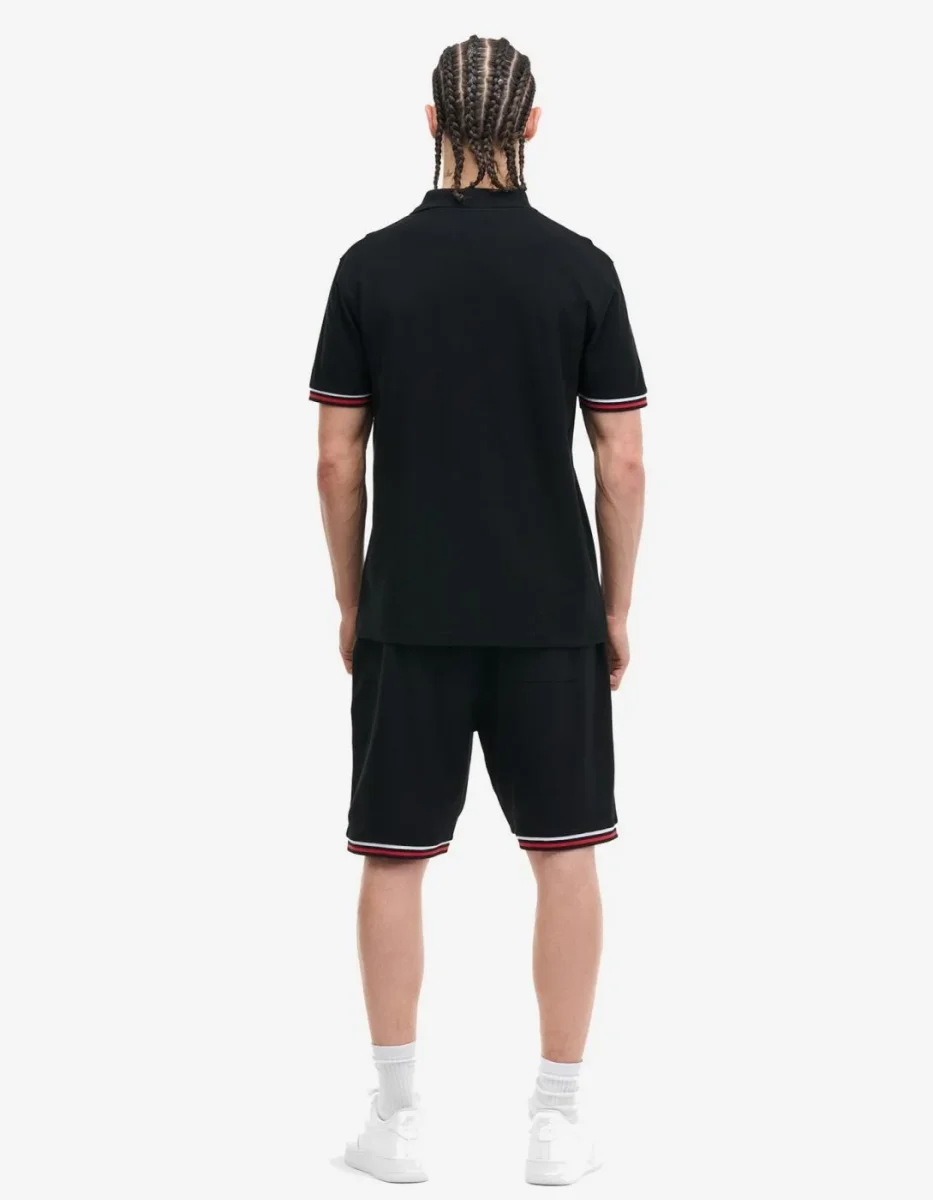 Polo LONSDALE CHILLINGHAM - Black/White/Red - Imagen 7