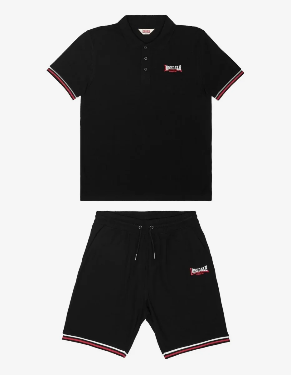 Polo LONSDALE CHILLINGHAM - Black/White/Red - Imagen 8