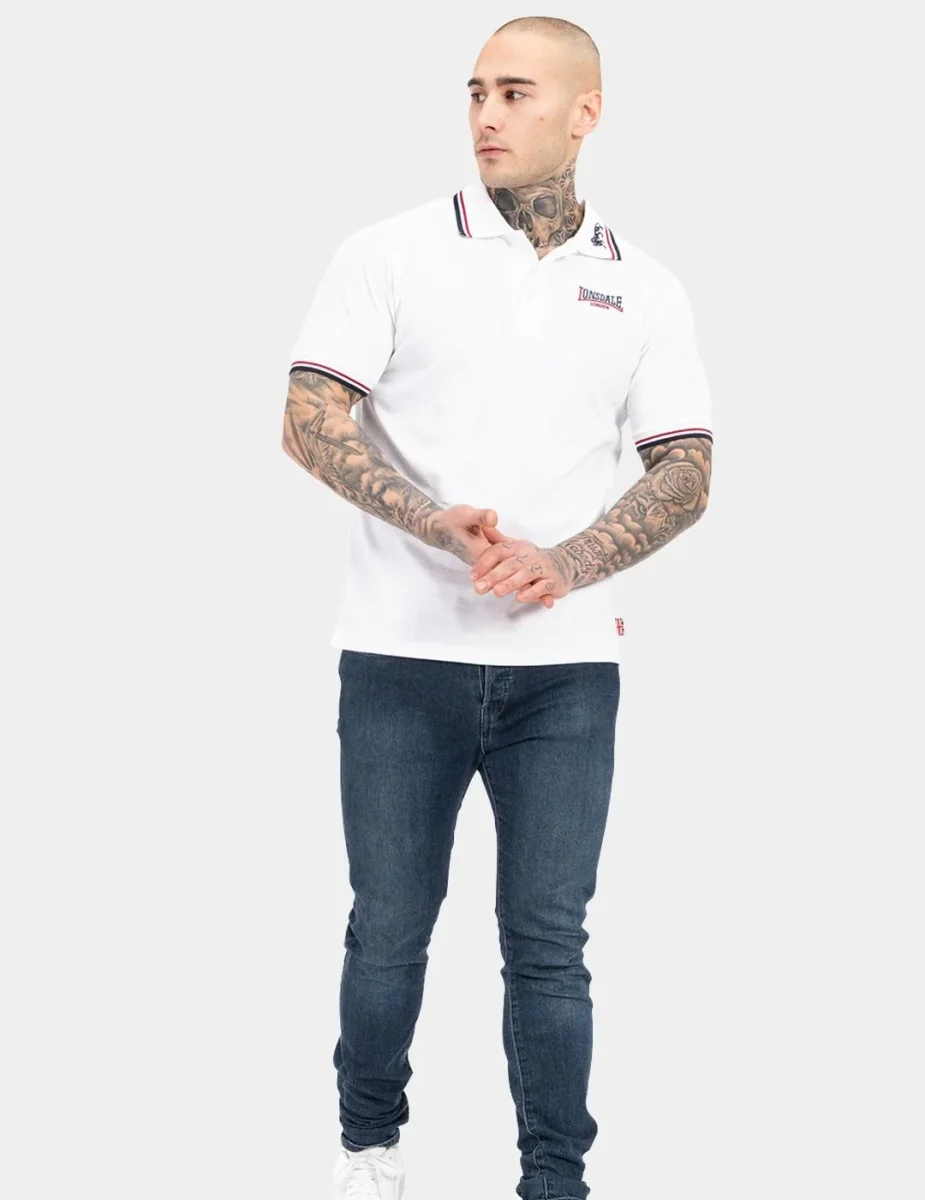 Polo Lonsdale LION - White/Dark Red/Navy - Imagen 3
