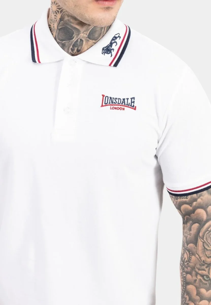 Polo Lonsdale LION - White/Dark Red/Navy - Imagen 4