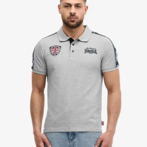 Polo PELTON - Marl Grey/Dark Navy/Ecru