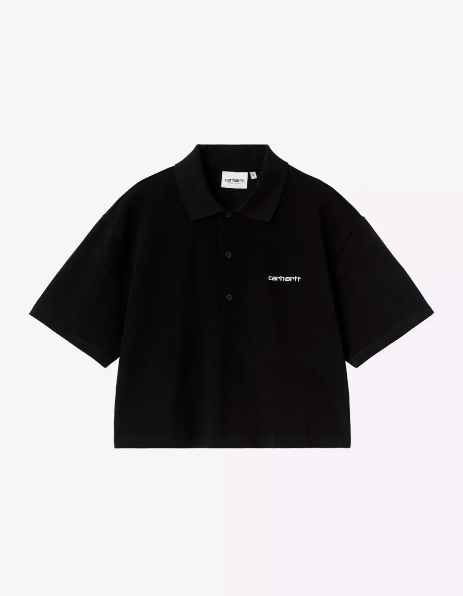 Polo W' CARHARTT WIP SCRIPT- Black / White - Imagen 2