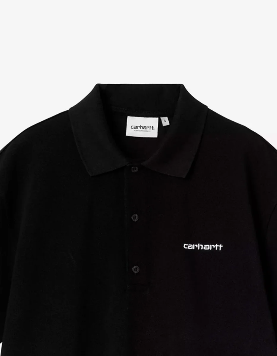 Polo W' CARHARTT WIP SCRIPT- Black / White - Imagen 3