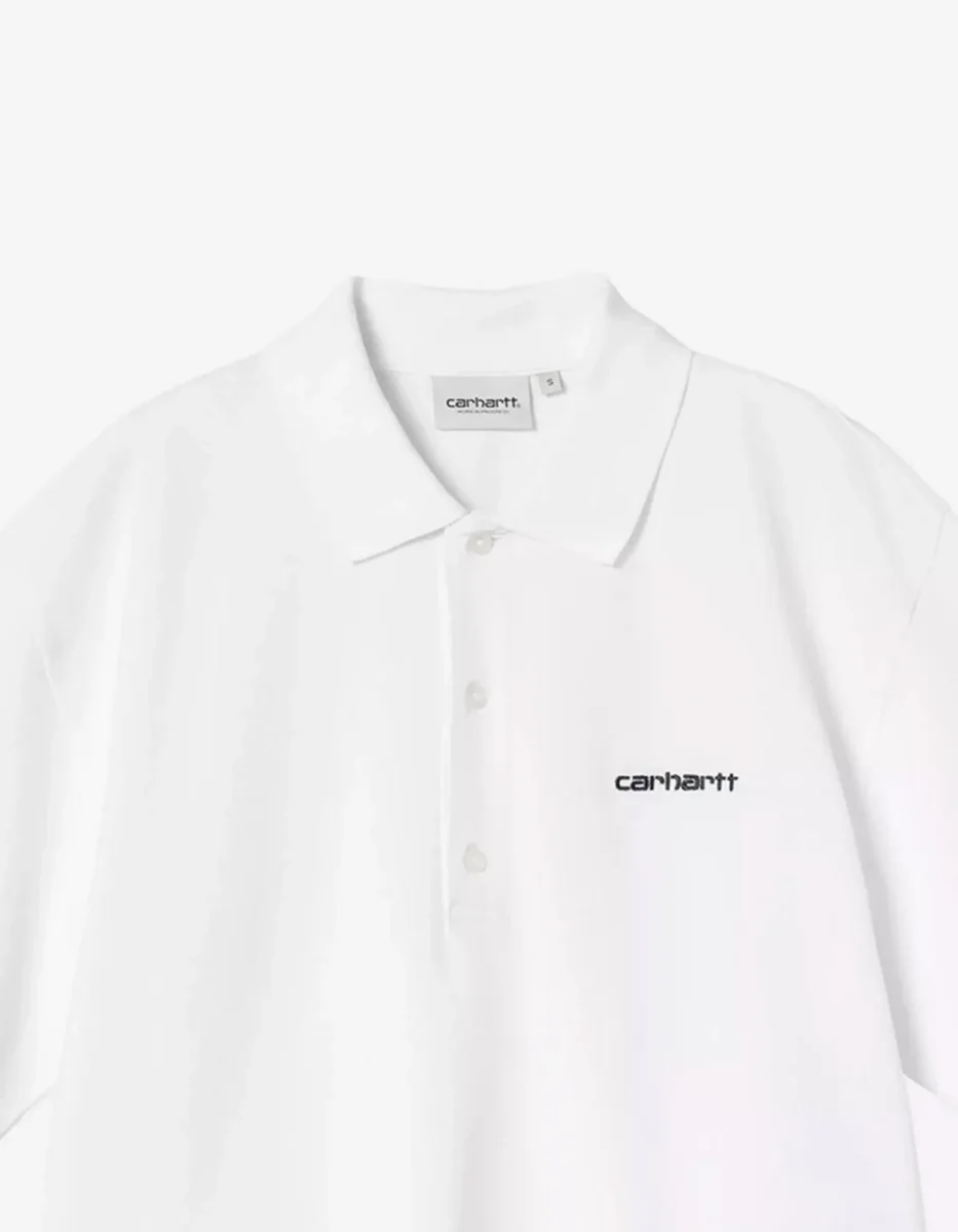 Polo W' CARHARTT WIP SCRIPT- White / Black - Imagen 3