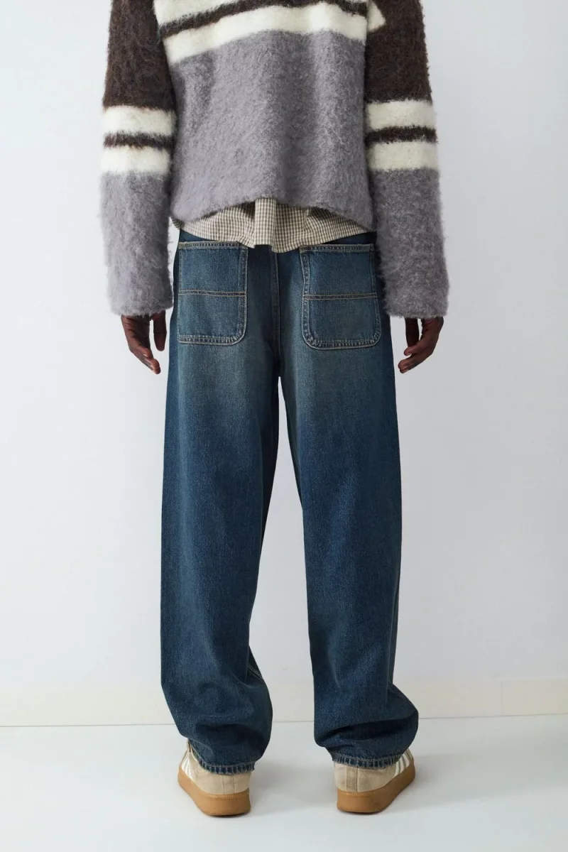 JEAN SKATER BMK-Vintage Dark Blue Denim - Imagen 4