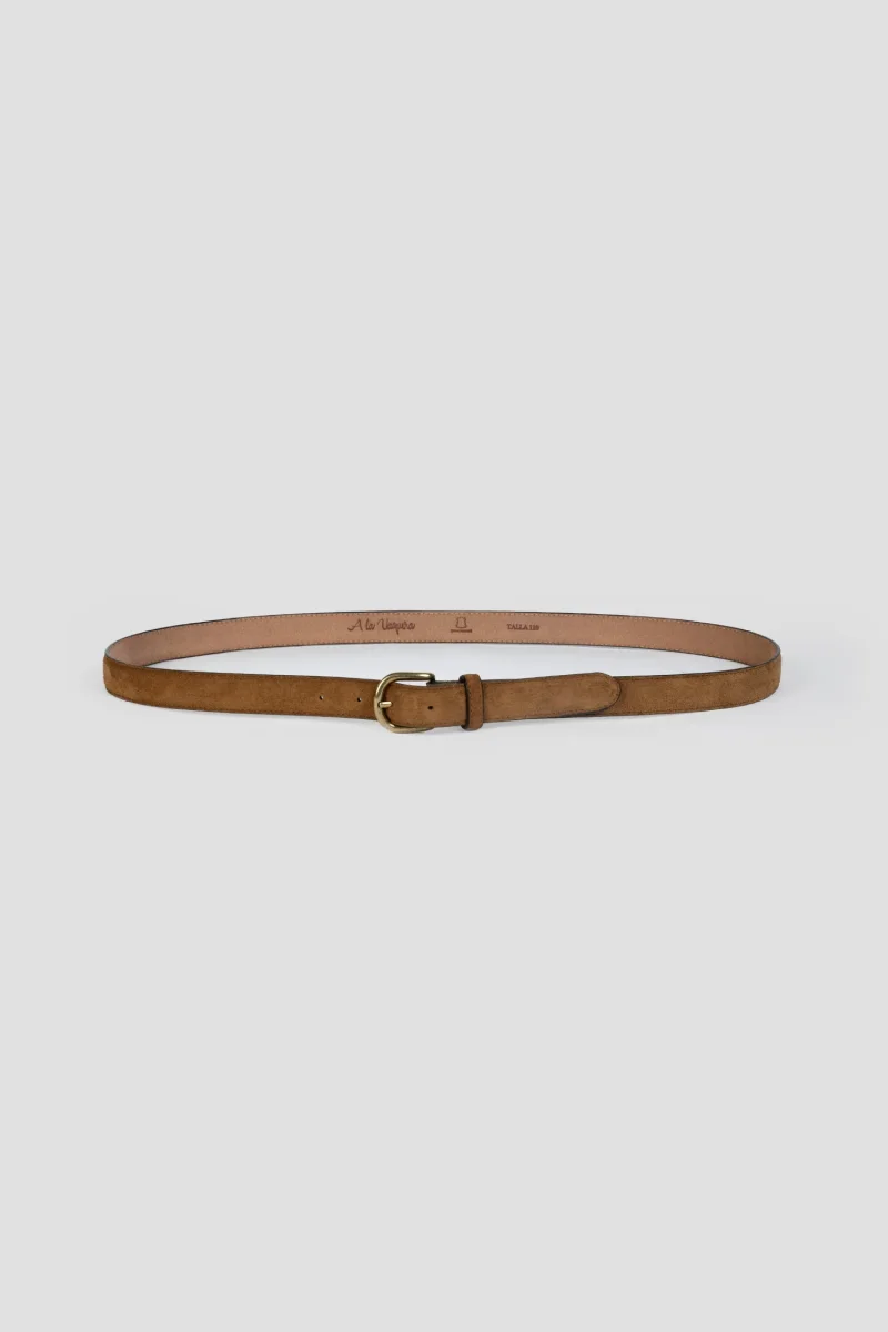 Cinturon Fino Serraje Camel - Imagen 2