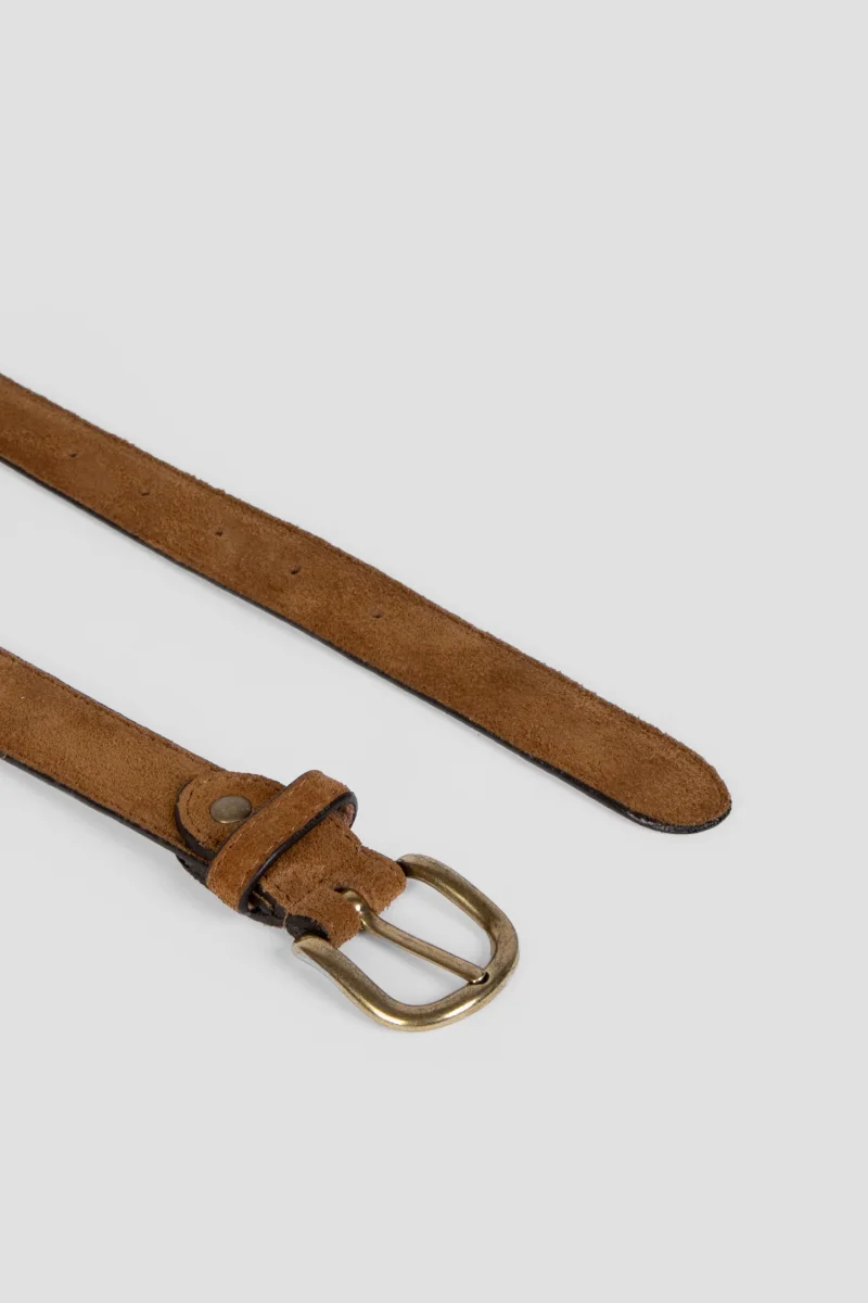 Cinturon Fino Serraje Camel - Imagen 3