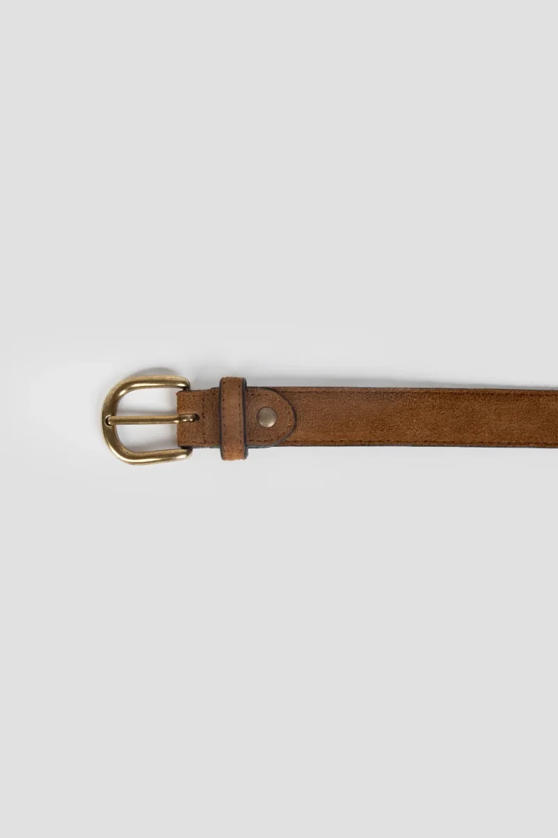 Cinturon Fino Serraje Camel - Imagen 4