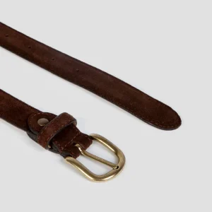 Cinturon Fino Serraje Marron