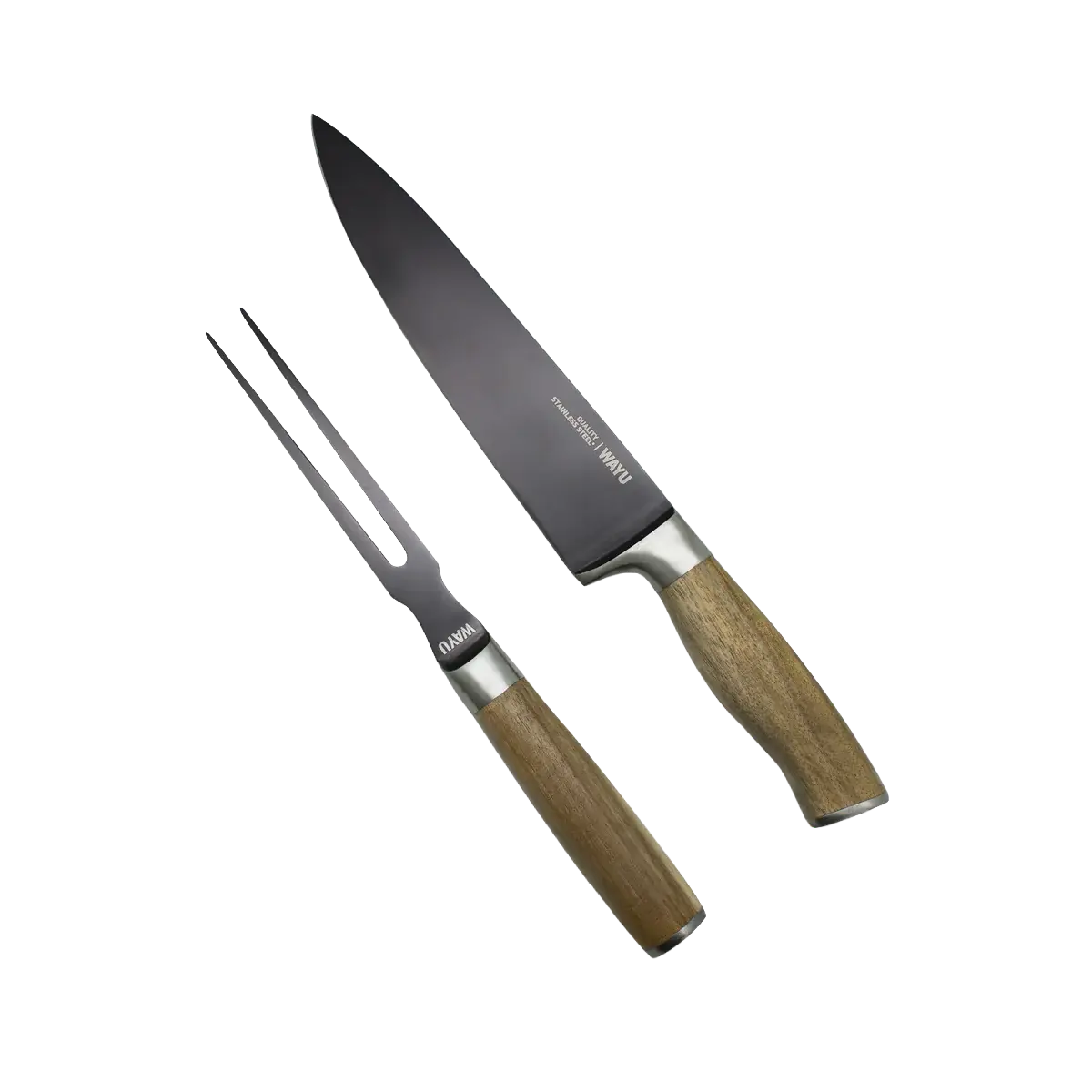 Set Cuchillo y Tenedor Wayu con Mango de Madera