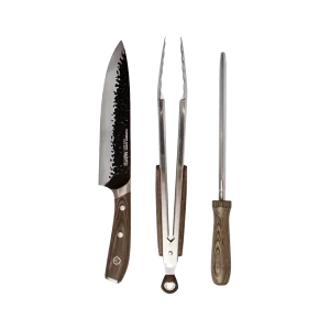 Set Parrillero Wayu con Estuche Cuero PU
