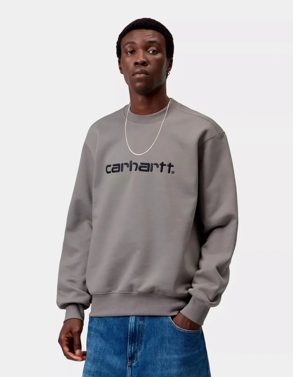 Sud. Crew CARHARTT WIP SWEAT - Shady Grey / Dark Navy