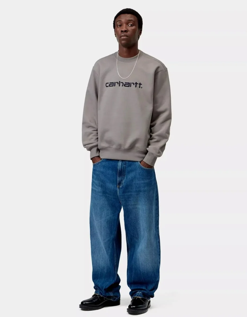 Sud. Crew CARHARTT WIP SWEAT - Shady Grey / Dark Navy - Imagen 4