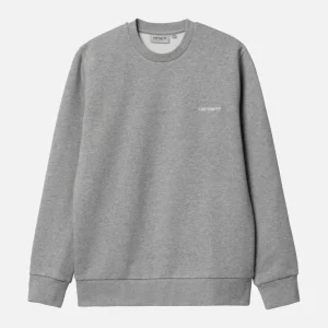 Sud.Crew CARHARTT WIP SCRIPT EMBROIDERY-Grey Heather/ White