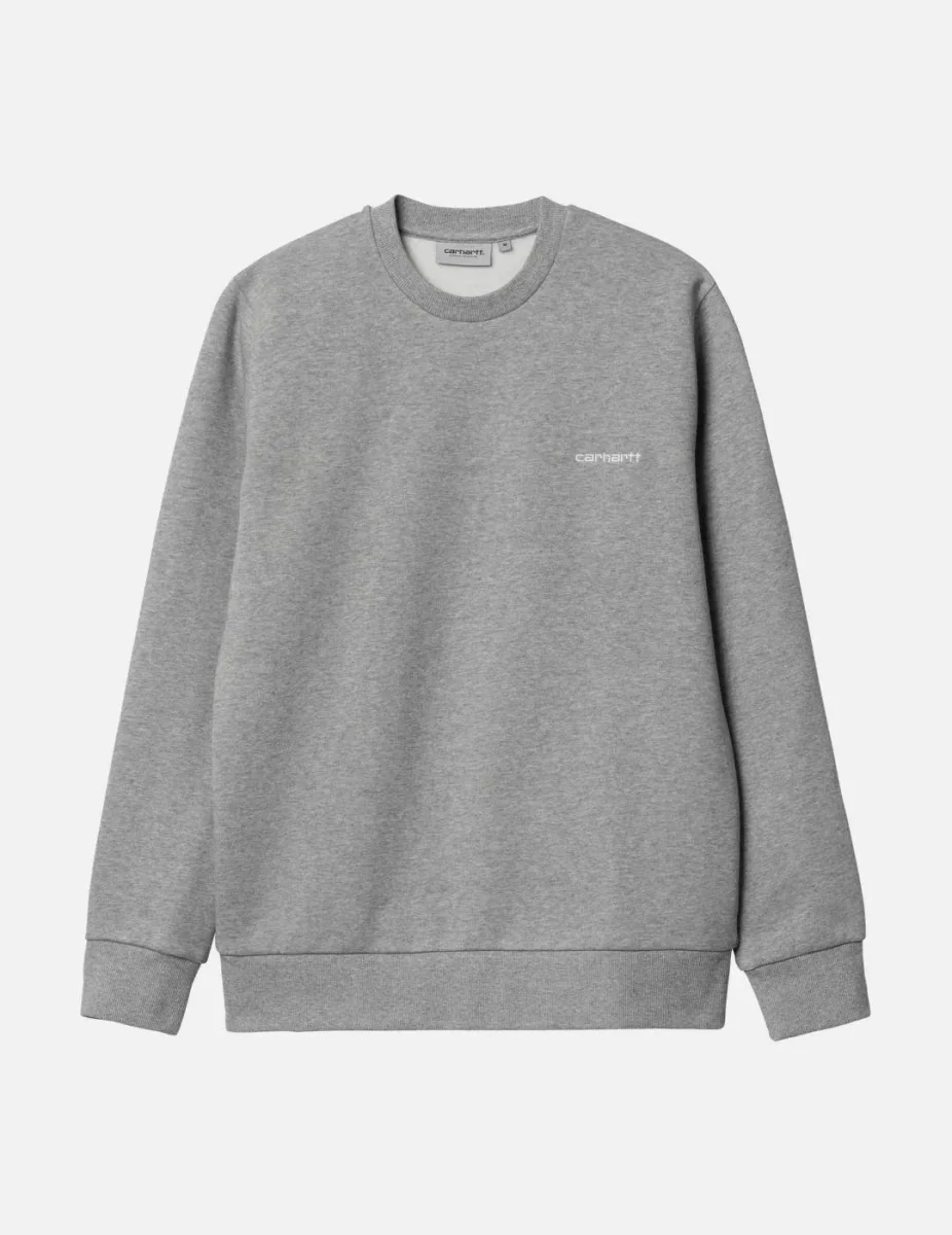 Sud.Crew CARHARTT WIP SCRIPT EMBROIDERY-Grey Heather/ White