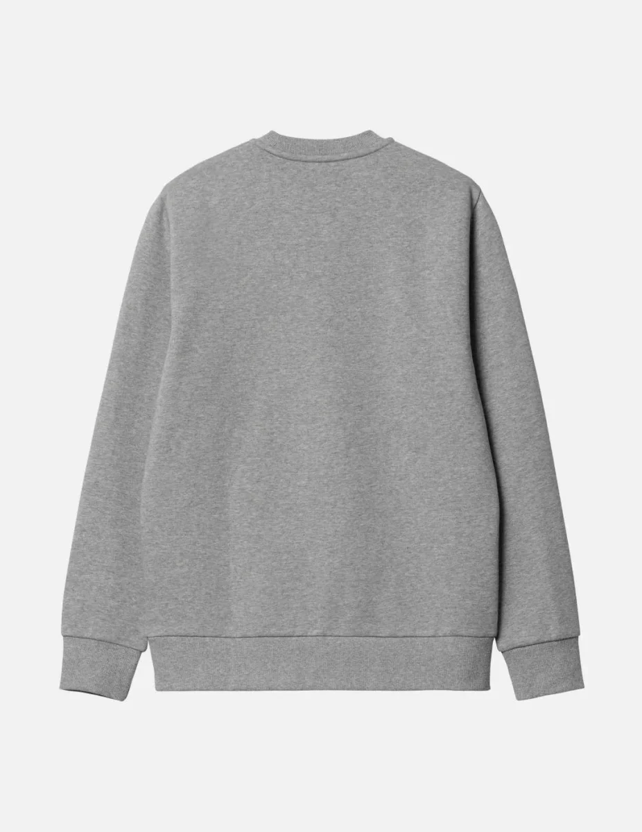 Sud.Crew CARHARTT WIP SCRIPT EMBROIDERY-Grey Heather/ White - Imagen 3