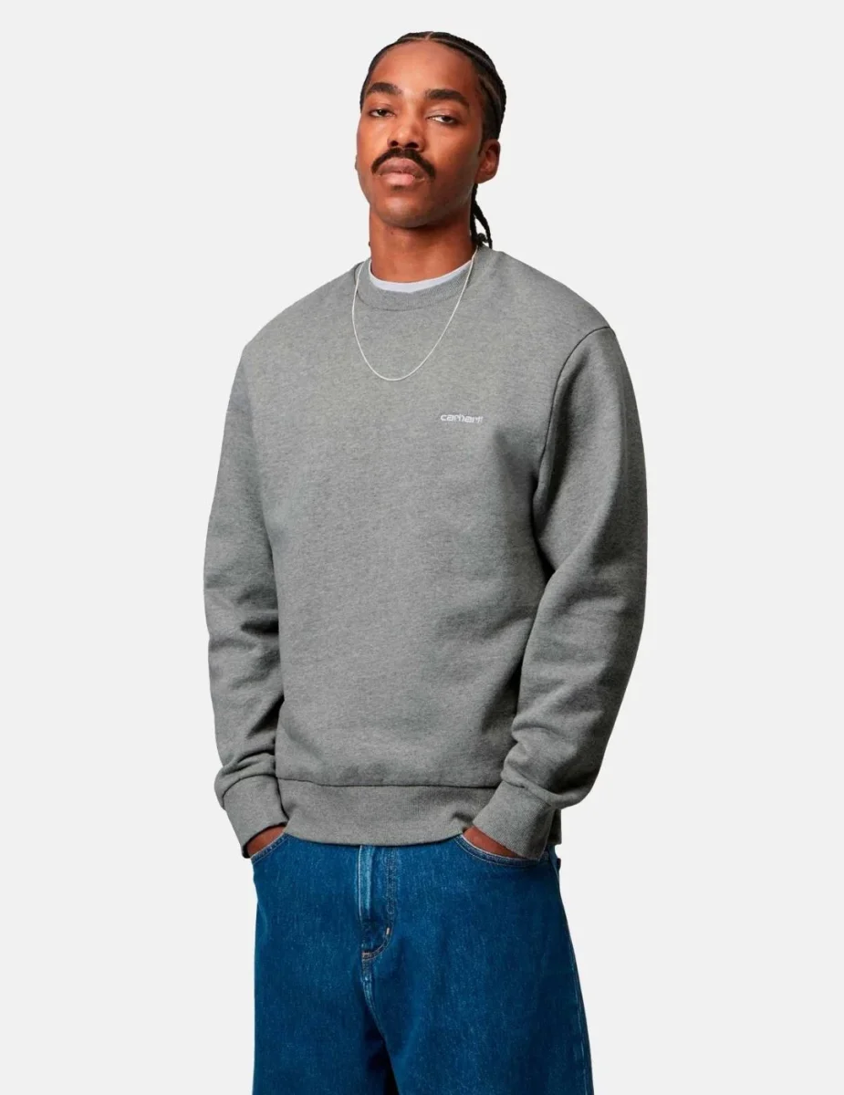 Sud.Crew CARHARTT WIP SCRIPT EMBROIDERY-Grey Heather/ White - Imagen 4