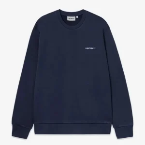 Sud. Crew SCRIPT EMBROIDERY - Deep Night / White