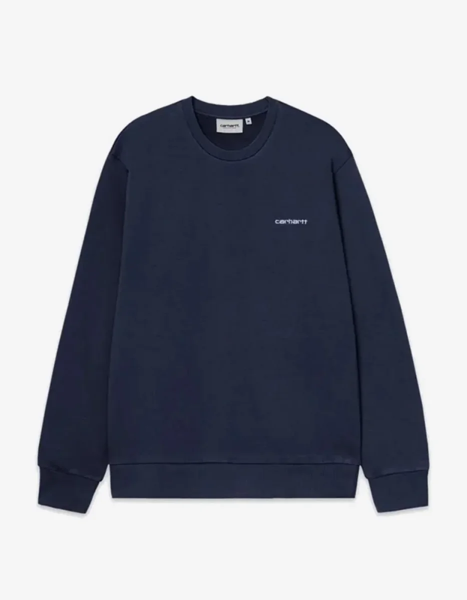 Sud. Crew SCRIPT EMBROIDERY - Deep Night / White - Imagen 2