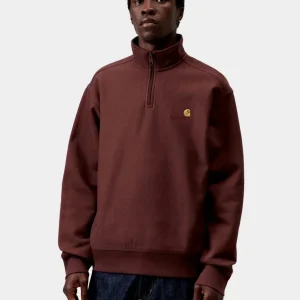 Sud. HALF ZIP AMERICAN SCRIPT SWEAT - Amarone