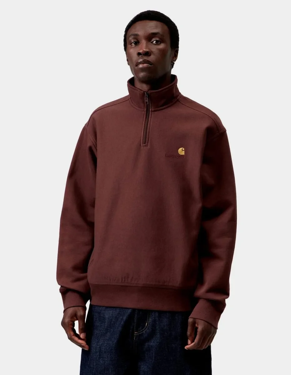 Sud. HALF ZIP AMERICAN SCRIPT SWEAT - Amarone - Imagen 2