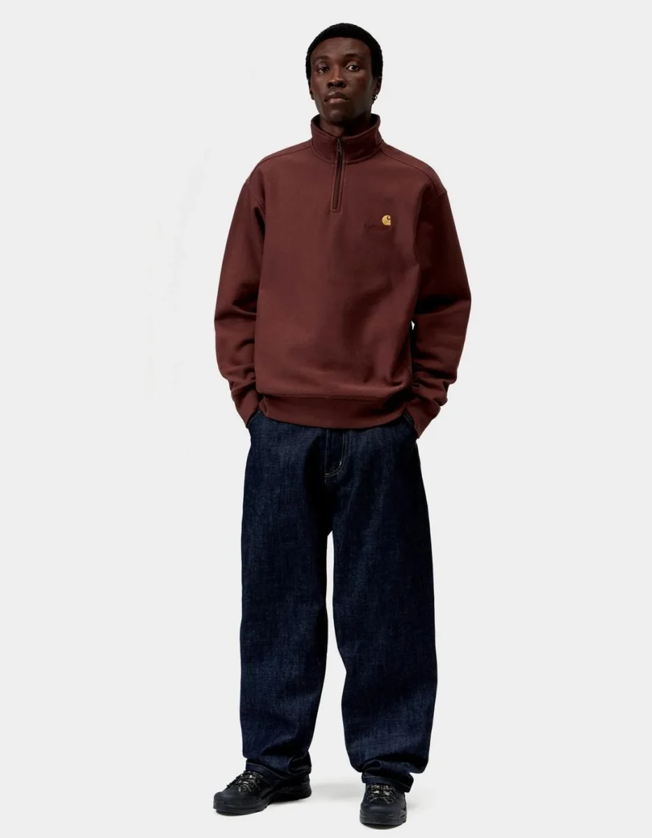 Sud. HALF ZIP AMERICAN SCRIPT SWEAT - Amarone - Imagen 4