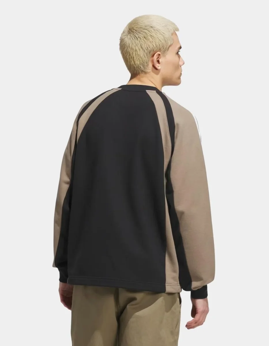 Sudadera ADIDAS Crew FS - Black/Khaki Six - Imagen 3