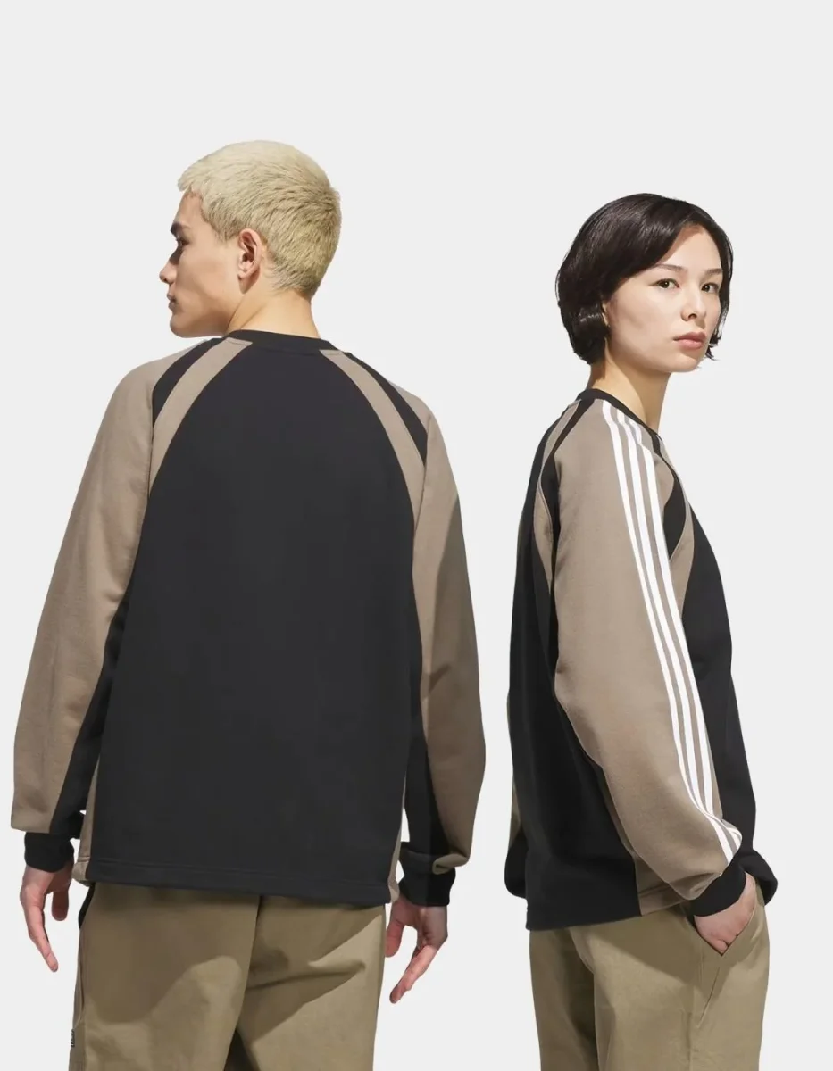Sudadera ADIDAS Crew FS - Black/Khaki Six - Imagen 4